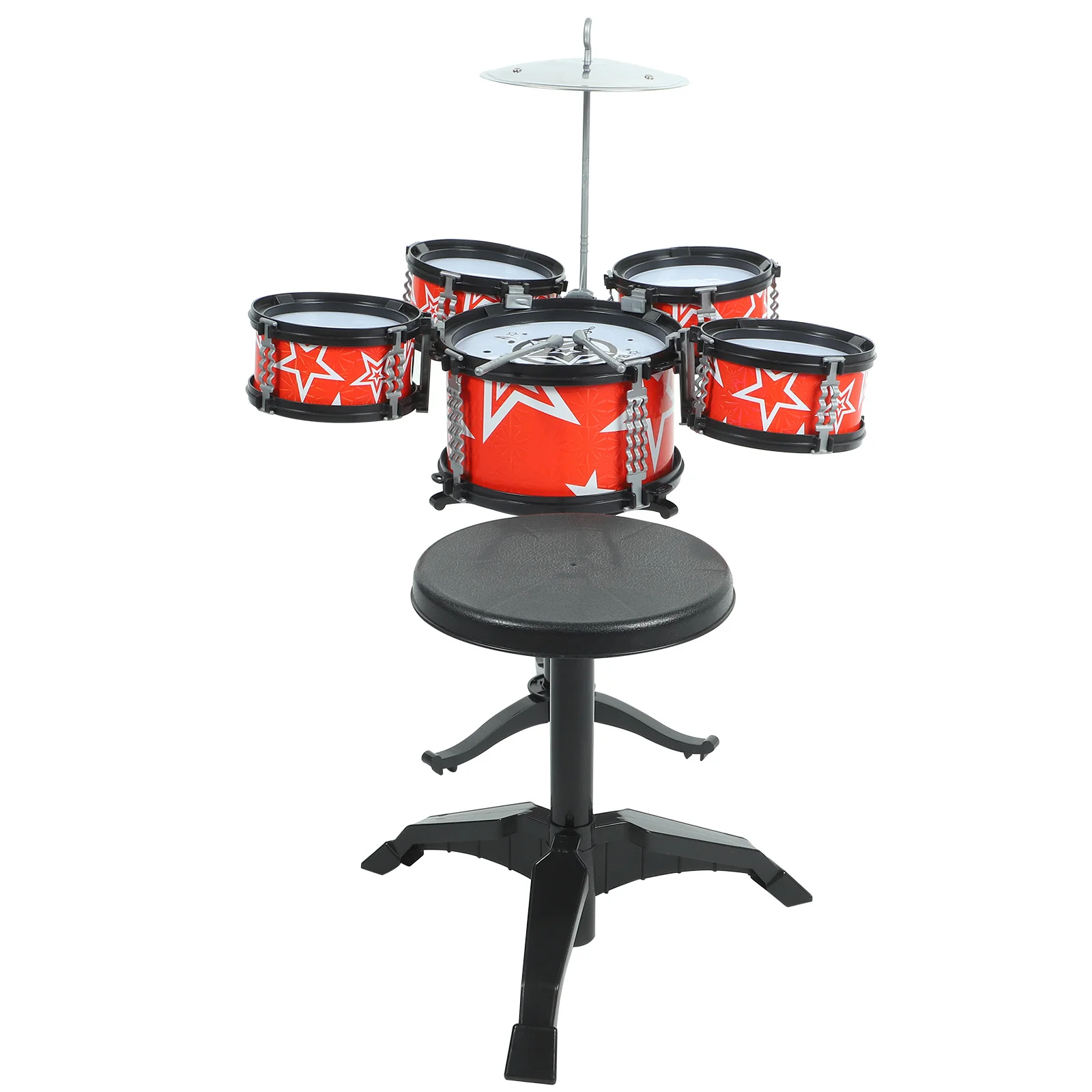 1 قطعة مجموعة طبلة الاطفال 5 الطبول البراز الأحمر التعليمية لا مادة ضارة رائع الصوت قرع صغير مجموعة الموسيقى التعليم