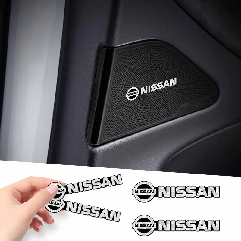 Aluminum harman/kardon Car Audio Stickers For Nissan Qashqai J11 J10 X-trail T32 Juke Altima Sentra Micra Leaf Accessories