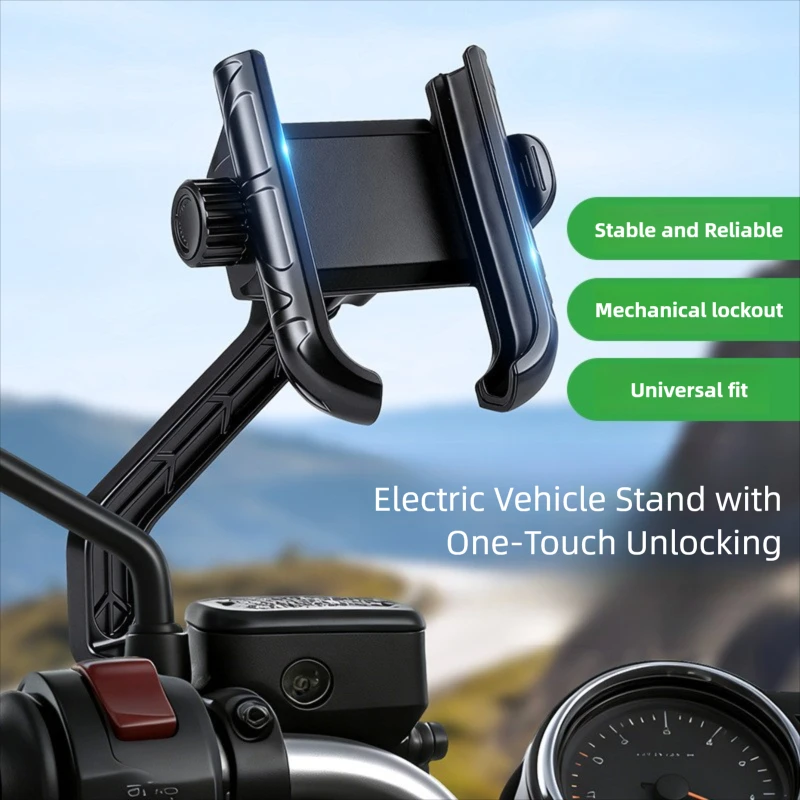 

Motorcycle Phone Holder One-touch Pick & Place Bike mobile stand Scooters Motorcycle phone stand
