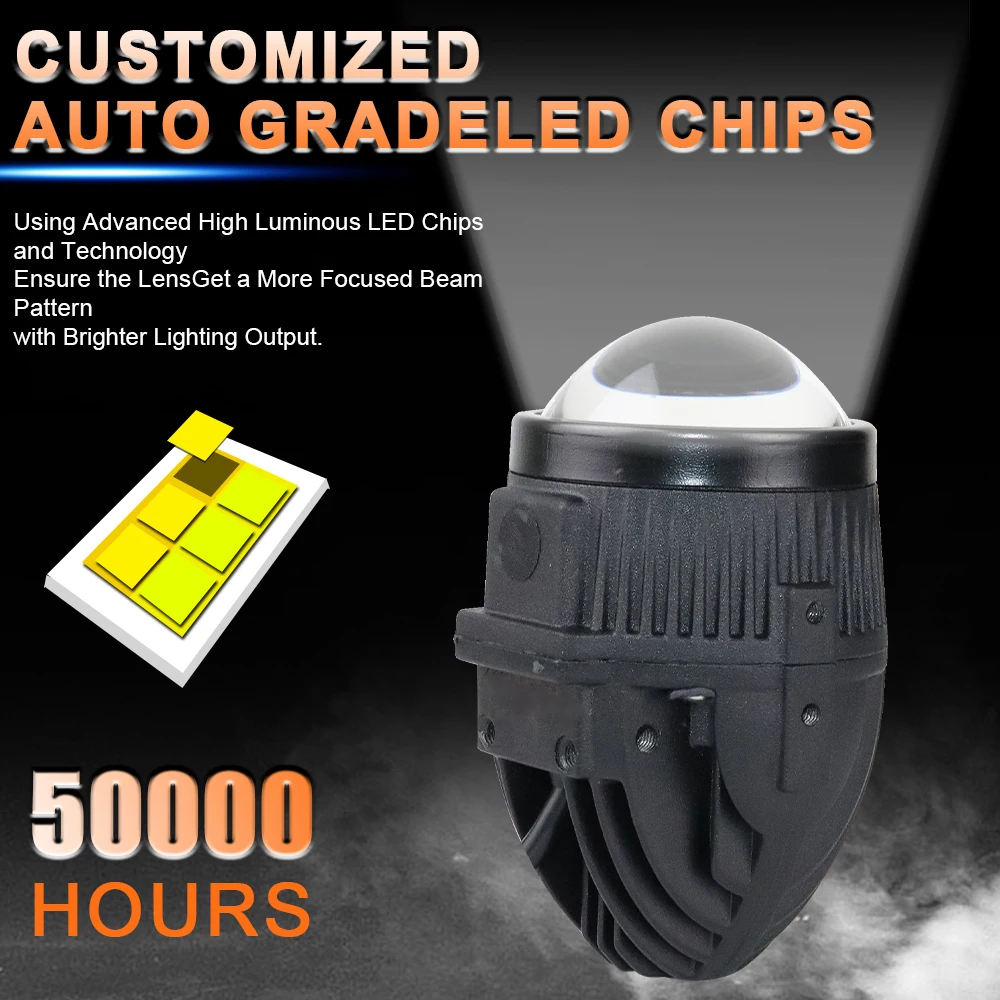 Automobile Accessories Best Selling 2.0 Universal Bi Led Fog Light 6000k 110W For Car Headlight Lens