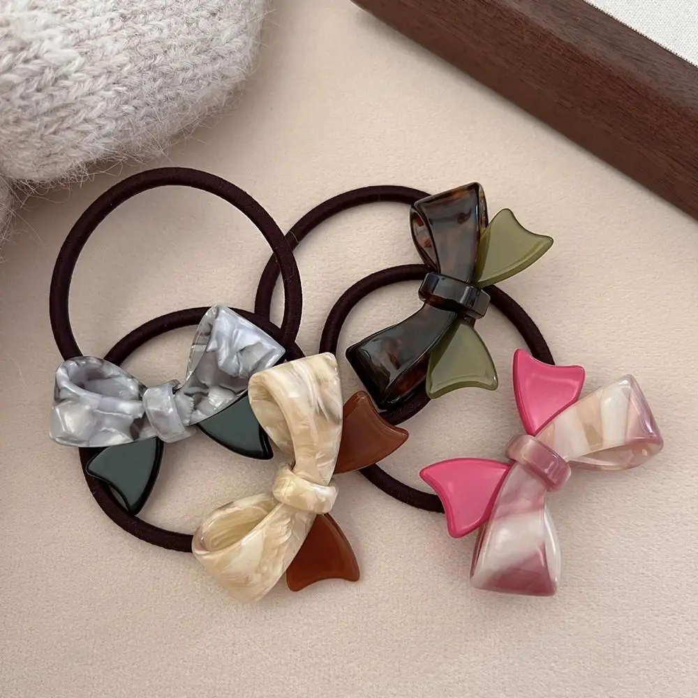 

Colored Acetic Acid Cute Bow Hair Rope Headband Tie Hair Rubber Band Elastic Durable Head Rope Hair Accessories