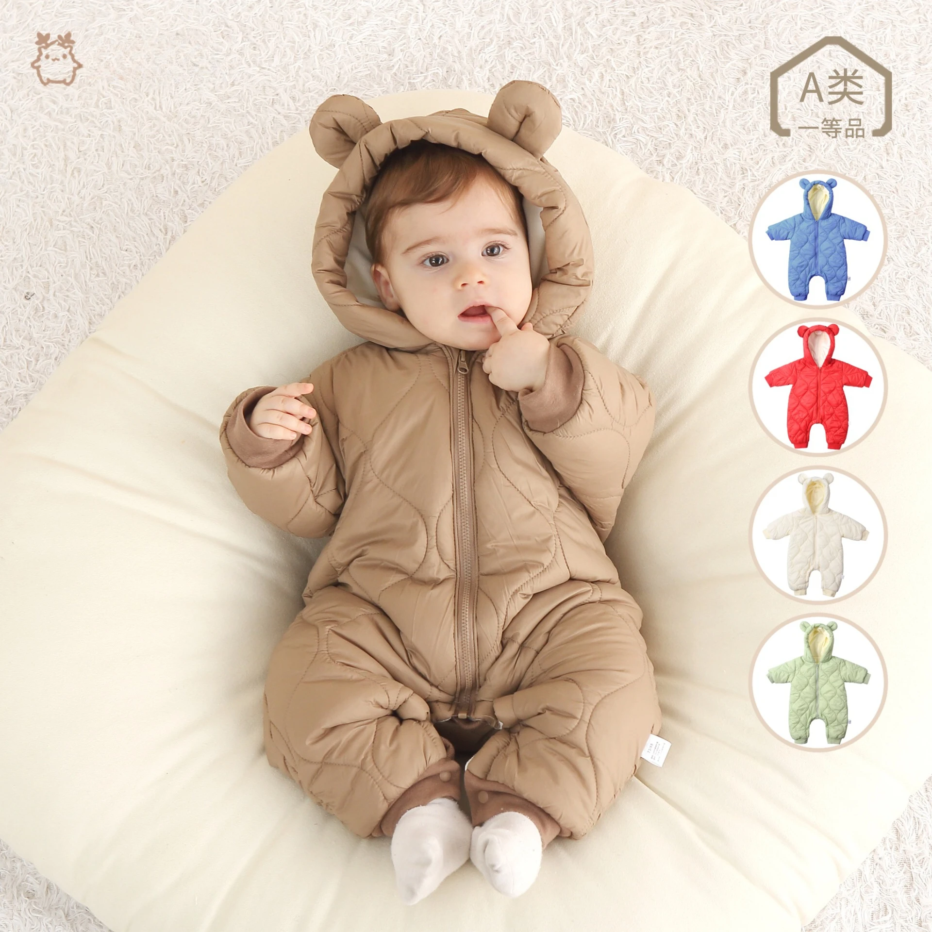 

New Winter Baby Pajamas Boys Clothes Full Sleeve Bodysuit Clip Cotton Warm Ski Suit Children Clothing Toddler Tracksuits Bebe