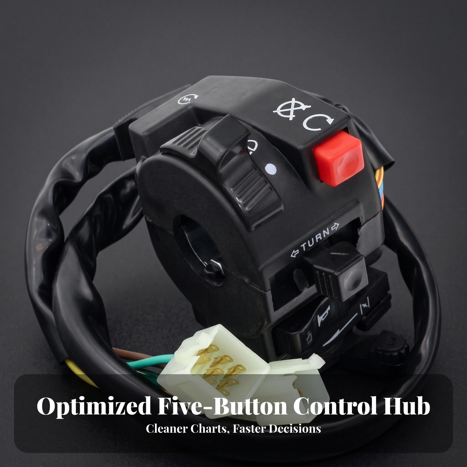 Left Handlebar Switch Assembly Multi-Button Motorcycle Handlebar Switch with Audible Alert and Turn Control Secure Mounting