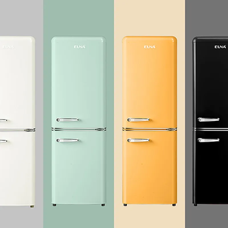 153L Ultra Thin Retro Refrigerator Air Cooling Frost Free White Fashion Small Double Door Fridge Freezer for Smart Home Pro