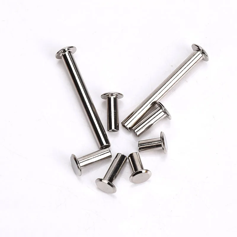 10sets Binding Chicago Screws Silver Belt Screw Nails Long Studs Rivets Leather Craft Hardware Accessories Rod Length 4~30mm