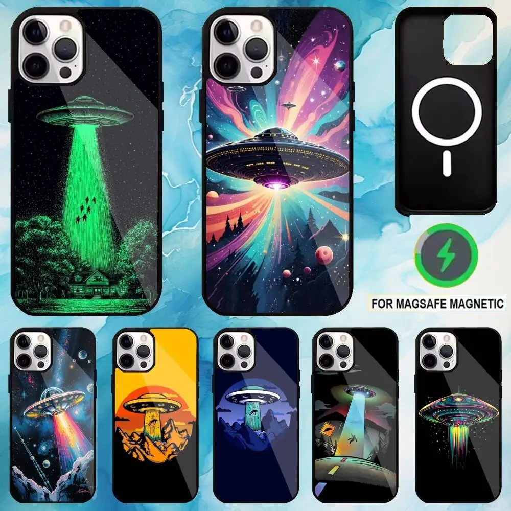 

UFO Alien Thing Phone Case For iPhone17,16,15,14,13,12,11 Plus,Pro Max Magnetic Magsafe Wireless Charging