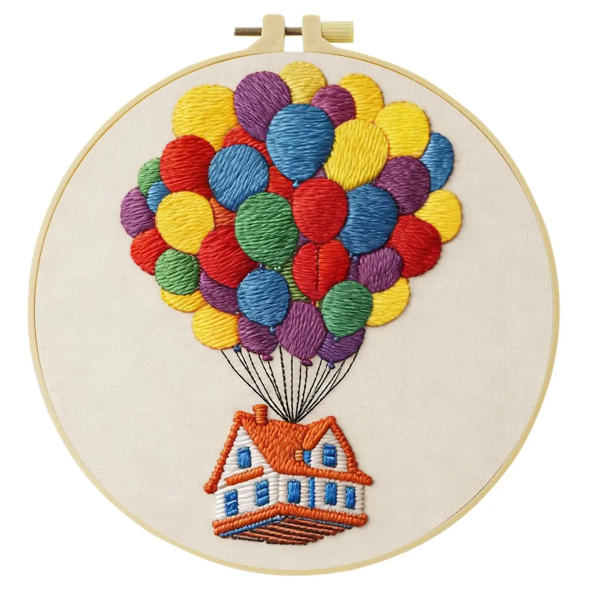 1 Stück 20X20CM/15X15CM 7,87/6,3 Zoll Heißluftballon-Stickerei-Starter-Kit DIY-Kit DIY-Stickerei-Set Handarbeiten Heimdekoration – Detail 2