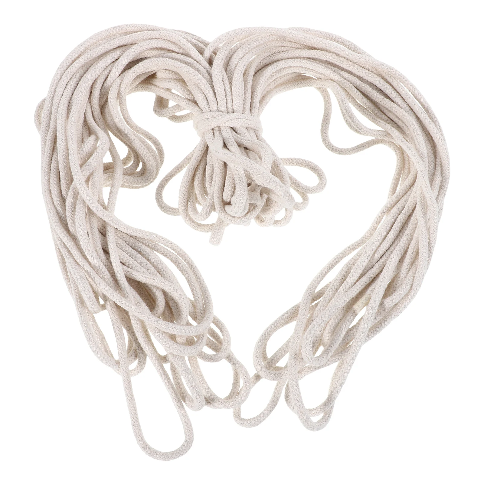 

25M White Cotton Braided Handwoven Durable Water-Absorbing Core Multi-Use Outdoor Tent Flagpole Clothesline Camping Hiking Tarp