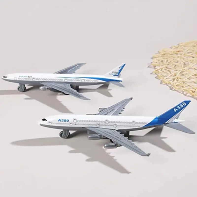 

Two Alloy Aircraft Simulation Return Toy Mini Plane Durable Kids Gift