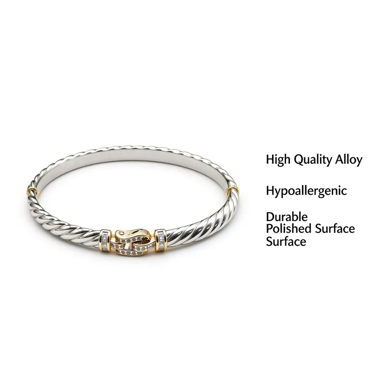 Twisted Cable Hook-Clasp Bangle — product information 6