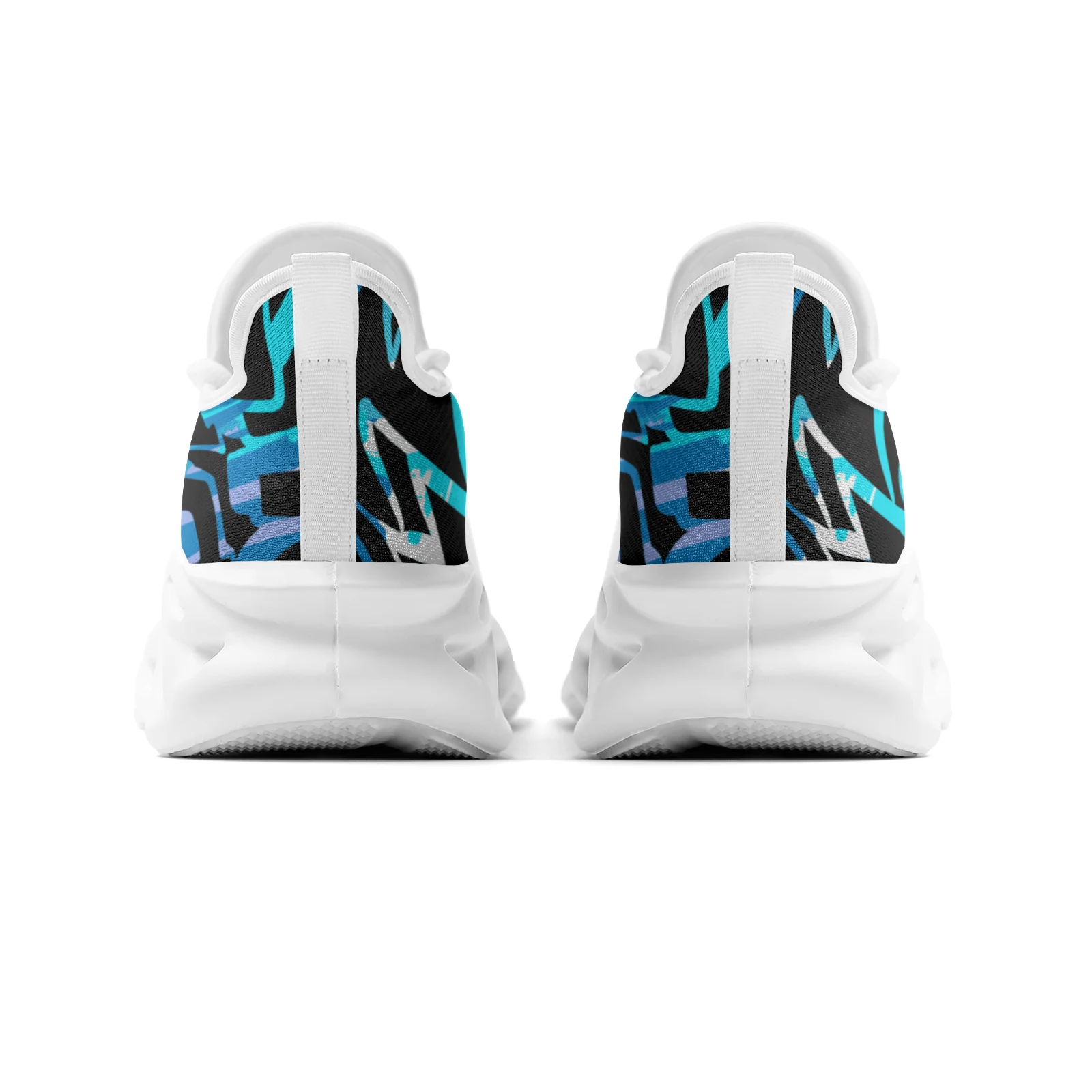 أحذية رياضية بنمط فني باللونين الأزرق والأسود للرجال والنساء خفيفة الوزن للمشي والجري أحذية شبكية برباط EUR36-48