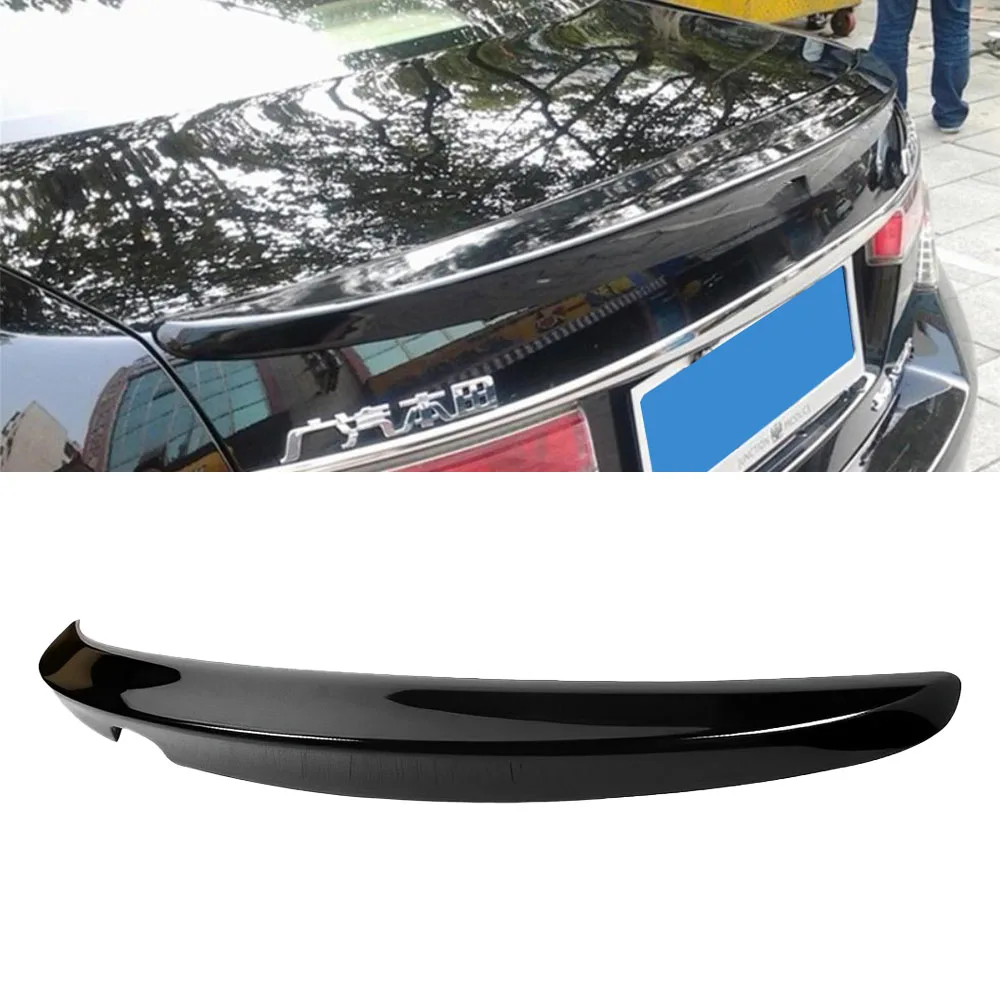 For Honda Accord 2008 Rear Trunk Tail Wing Spoiler Body Kit Accessories ABS Material Carbon Fiber Pattern Glossy Other Black