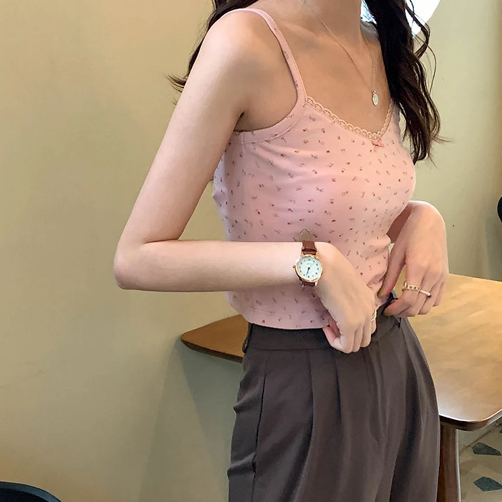 

Casual Floral Top Floral Camisole M Casual Hot Girl Tops Casual Summer Top Polyester Fabric Sleeveless Design Sweet Style