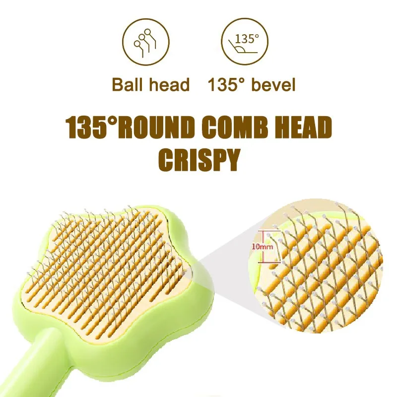 Pet Hair Removal Massage Comb Cat Dog Grooming Comb Dog Hair Remover Brush Long and Short Pet Hair Removal Knot Management