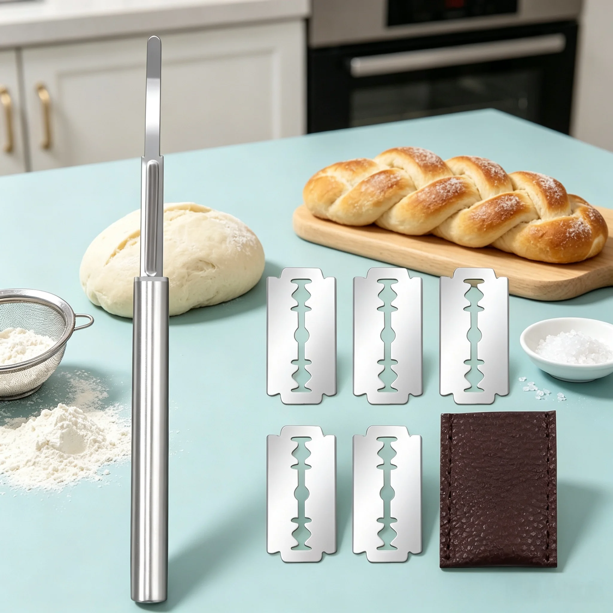 Bread Lame Scoring - มีดตัดขนมปัง ใบมีดคม ตัดได้อย่างแม่นยำ ขึ้นรูปแป้งหมักด้วยมือ สร้างลวดลายสร้างสรรค์ เครื่องมือทำขนม