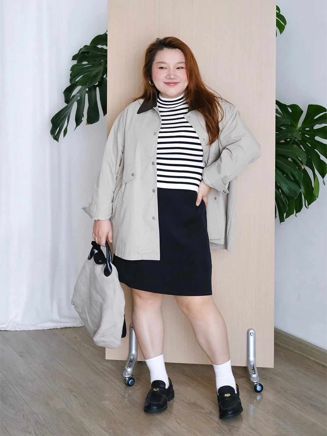 

Zooobaby0922 Korean Sle ort Loose Fit Windbreaker Jaet Collar Patchwork Slimming Top for Casual Autumn Wear