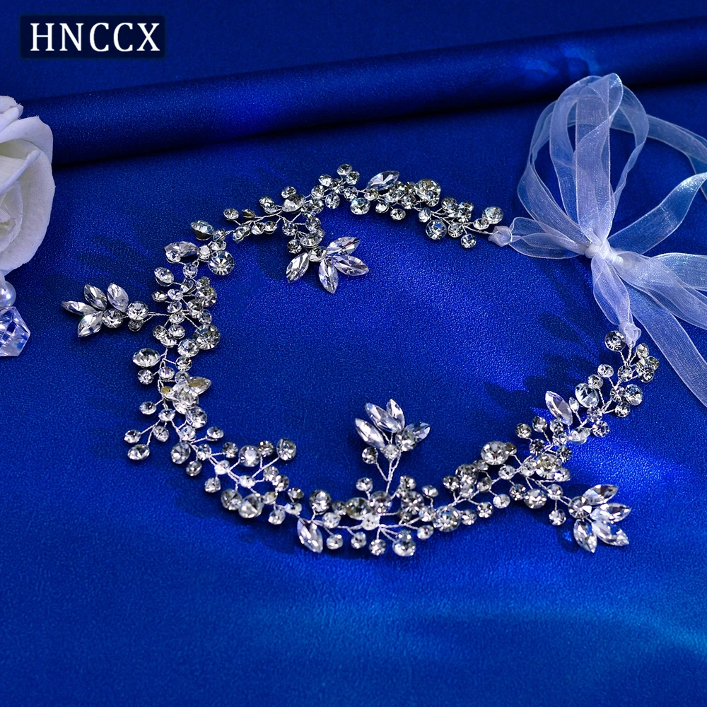 HNCCX-Bridal Rhinestone Headband para Mulheres, Shining Headpieces, Cor Prata, Acessórios de Cabelo, Headdress para Casamento, CP259