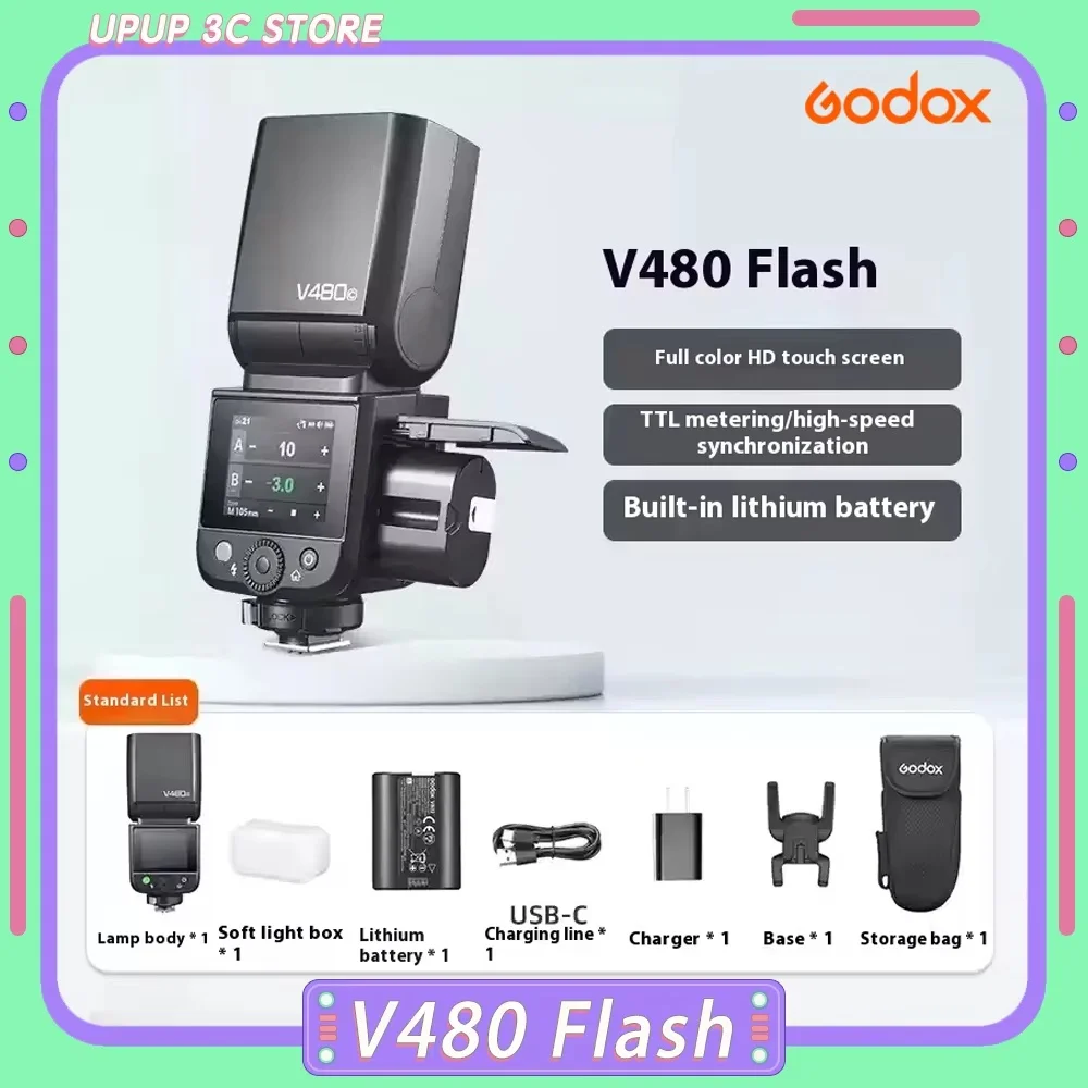 

Godox V480 TTL Speedlite Flash Light On-Camera Flash Speedlite Flashlights 2.4G Wireless For Sony Canon Nikon Fujifilm Olympus