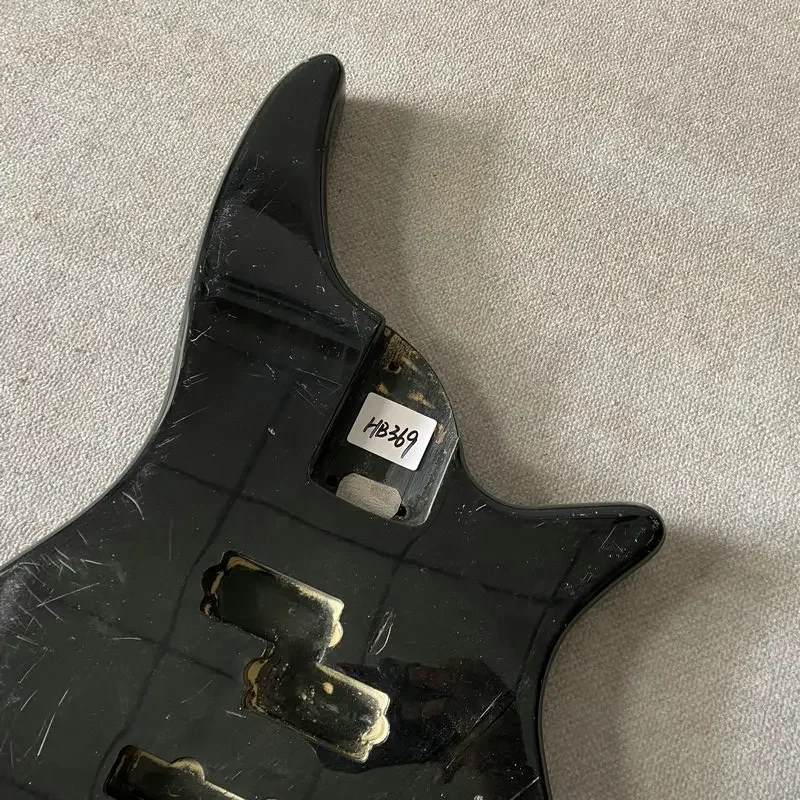 HB369 PJB Bass Body for Electric Guitar Bass Replace Black Paint with Damages Cracks Unfinished DIY Guitar Parts Sales