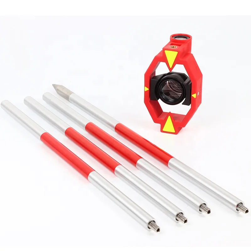 

SP063 GMP111 Equivalent Mini Prism Set Total Station Mirror Sliding Prism with 4 Rods for Surveying and Mapping Work