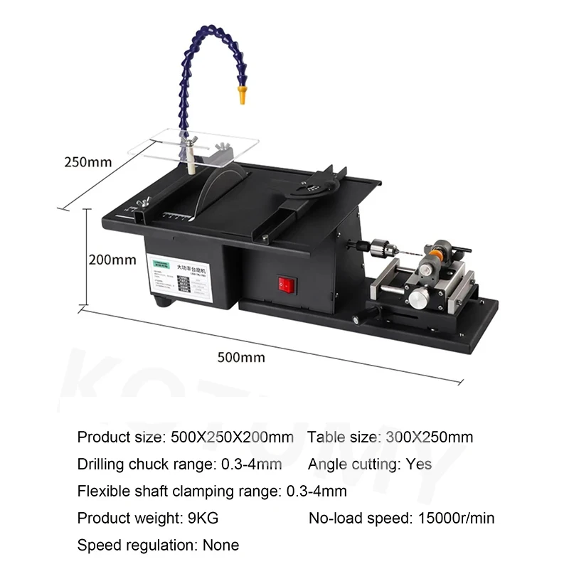 Multifunction Table Saw Polishing Machine Gem Jade Cutting Carving Drilling Machine Round Bead Punching Machine 220V