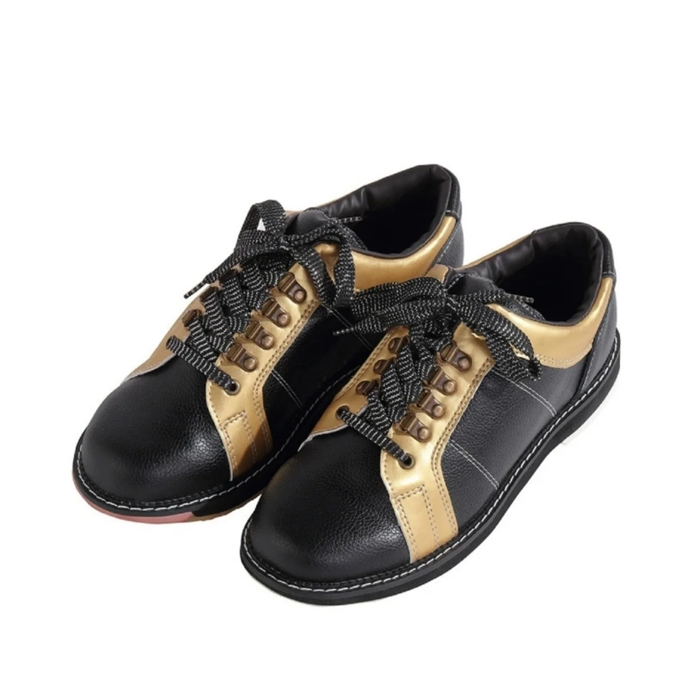 Professional Men's Bowling Shoes - Breathable 2nd Layer Cowhide, Anti-Slip & Durable Rubber Sole + Ultra-Fiber Sliding Base