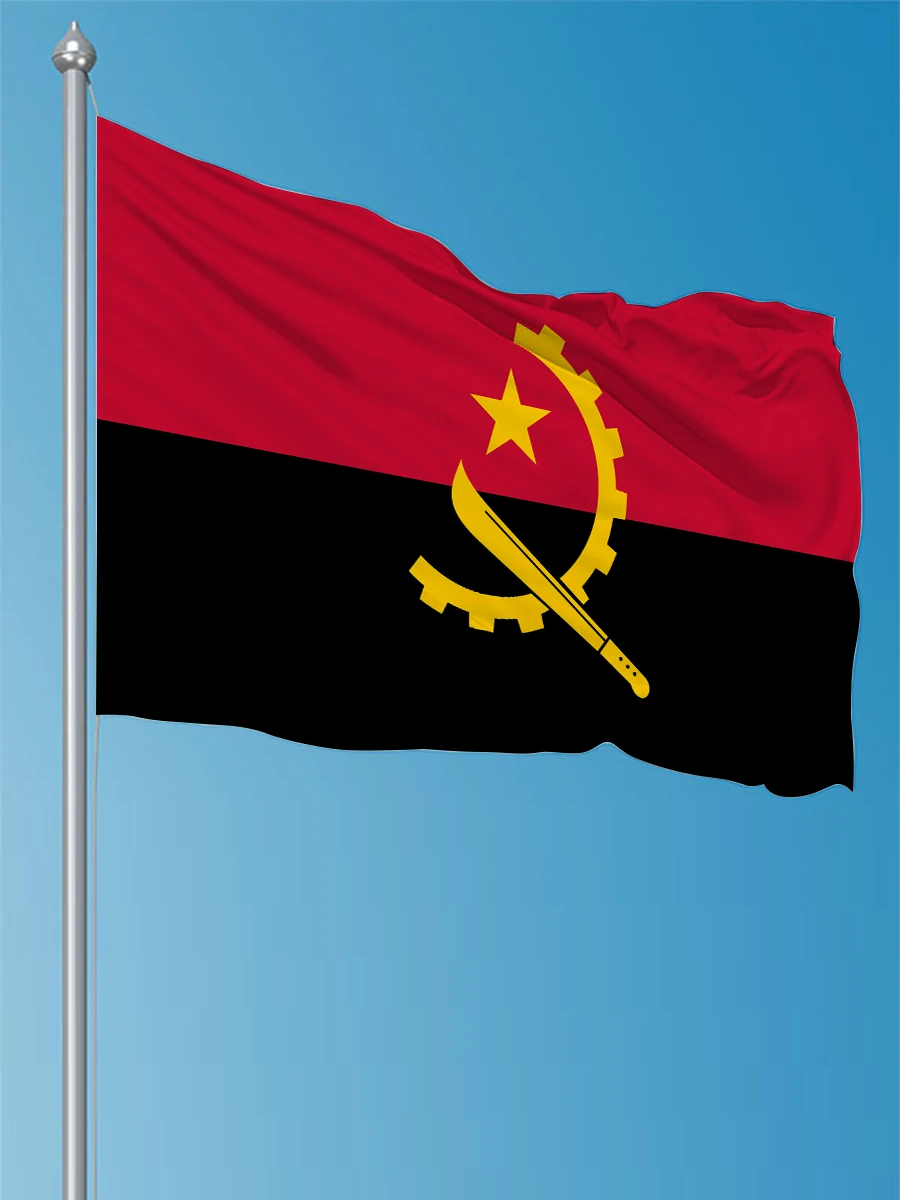 60X90CM 90X150cm Angola National Flag High Quality Hanging Polyester Angolan National Flag Banner For Home Decoration