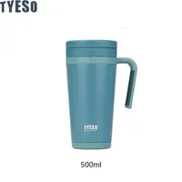 Tyeso Stainless Steel Insulated Office Mug with Tea Separation Professional Business Water Bottle Handle Perfect for Tea Coffee