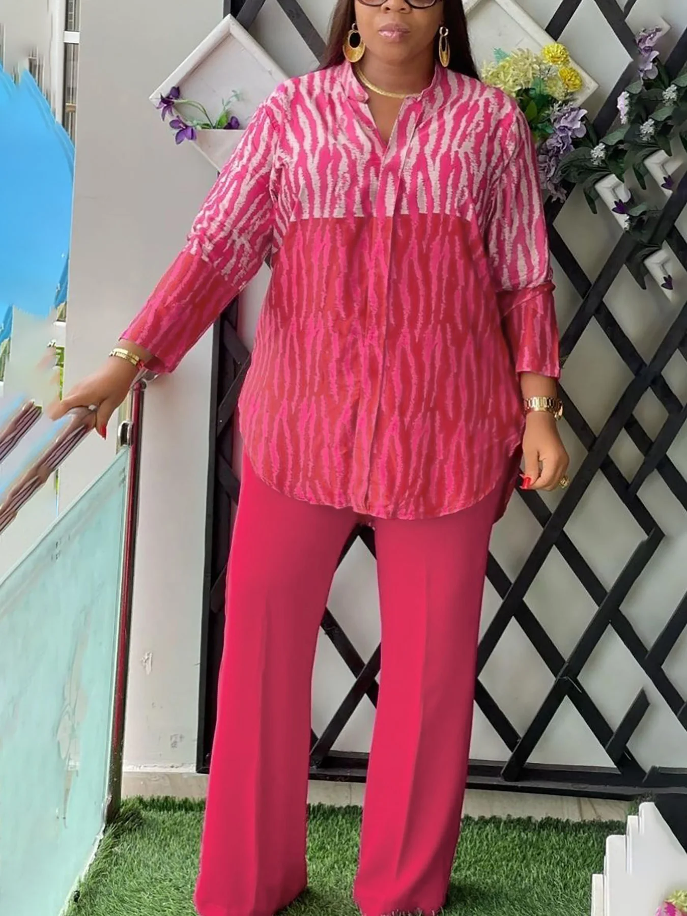 

Повседневный должен - есть! Розовый - пурпурный градиентный набор, привлекательный для отдыха или покупок