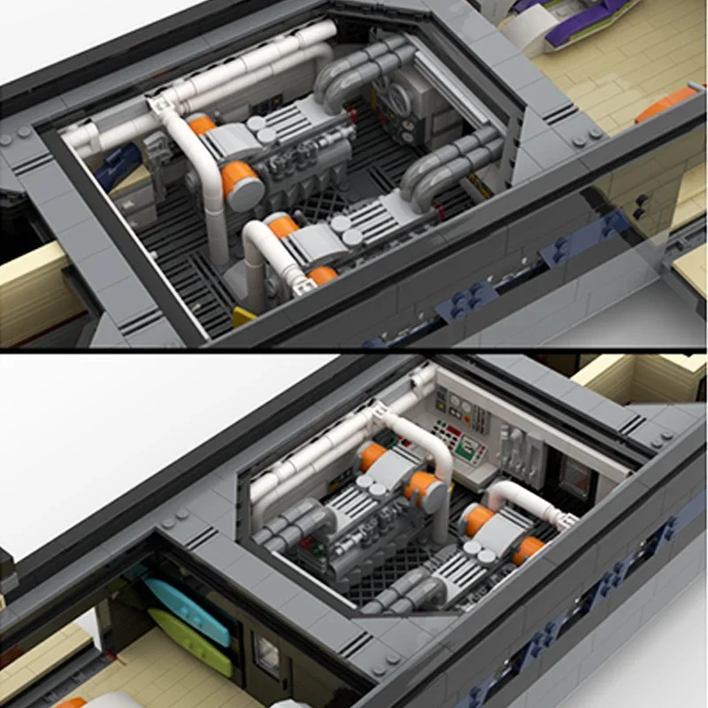 MOC كبير فاخر يخت بنة سفينة حربية نموذج الطوب الفني مجموعة لتقوم بها بنفسك تجميع هدايا الأطفال الإبداعية