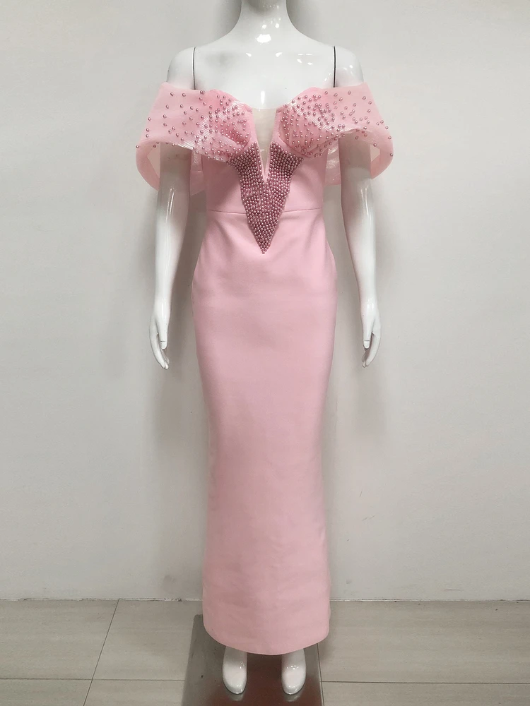 エレピンク ワンショルダー ドレープ ドレス レディース セクシー ロング イブニングドレス ウェディング パーティー 宴会 パフォーマンス ポリエステル スパンデックス