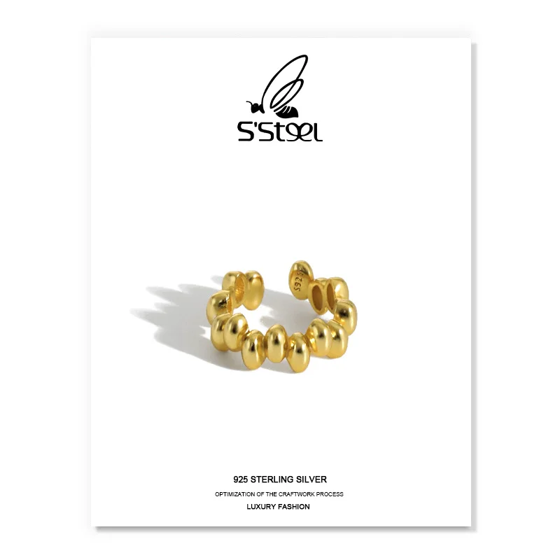 

S'STEEL Geometric Clip Earrings For Women 925 Sterling Silver Earring Minimalist Earing Pendientes Plata De Ley 925 Jewellery