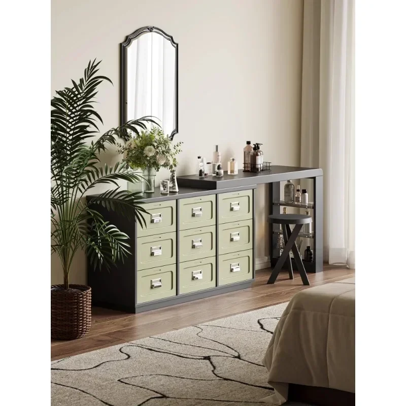 

Modern simple nine-grid dresser cream style design household bedroom bedside dressing table premium cabinet