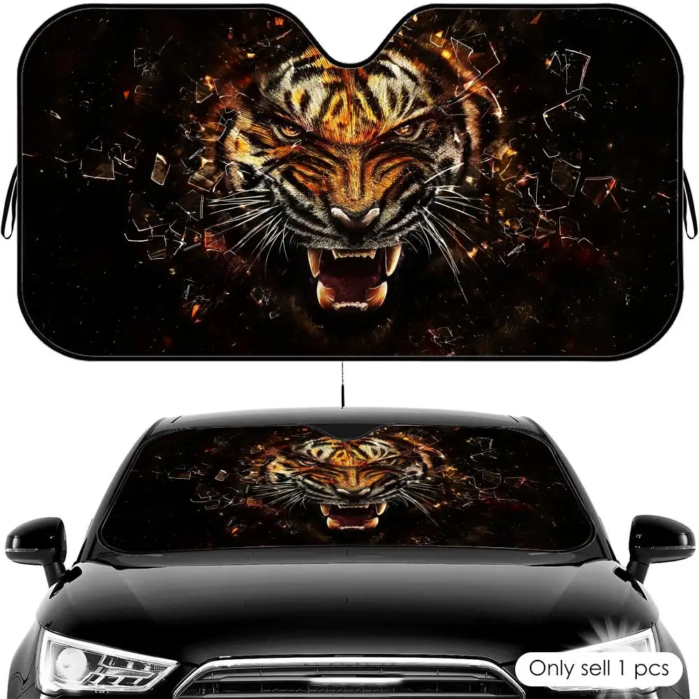 Roaring Tiger Sun Visor Car Windshield Sun Shade UV Protection Heat Insulation Cover Universal  Sun Protector