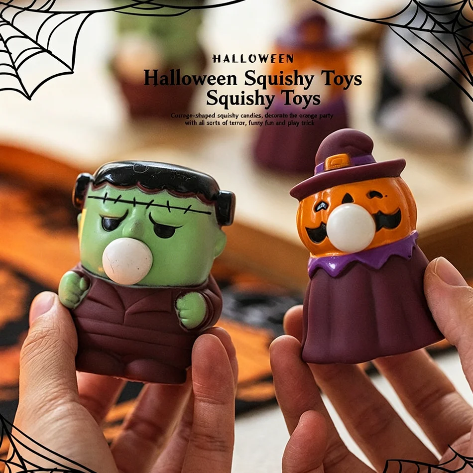 1-3Pcs Halloween Creative Pumpkin Ghost Pinch Ball Ornament for Prank Carnival Party Decoration Gift Gift Bag Pinata Filler