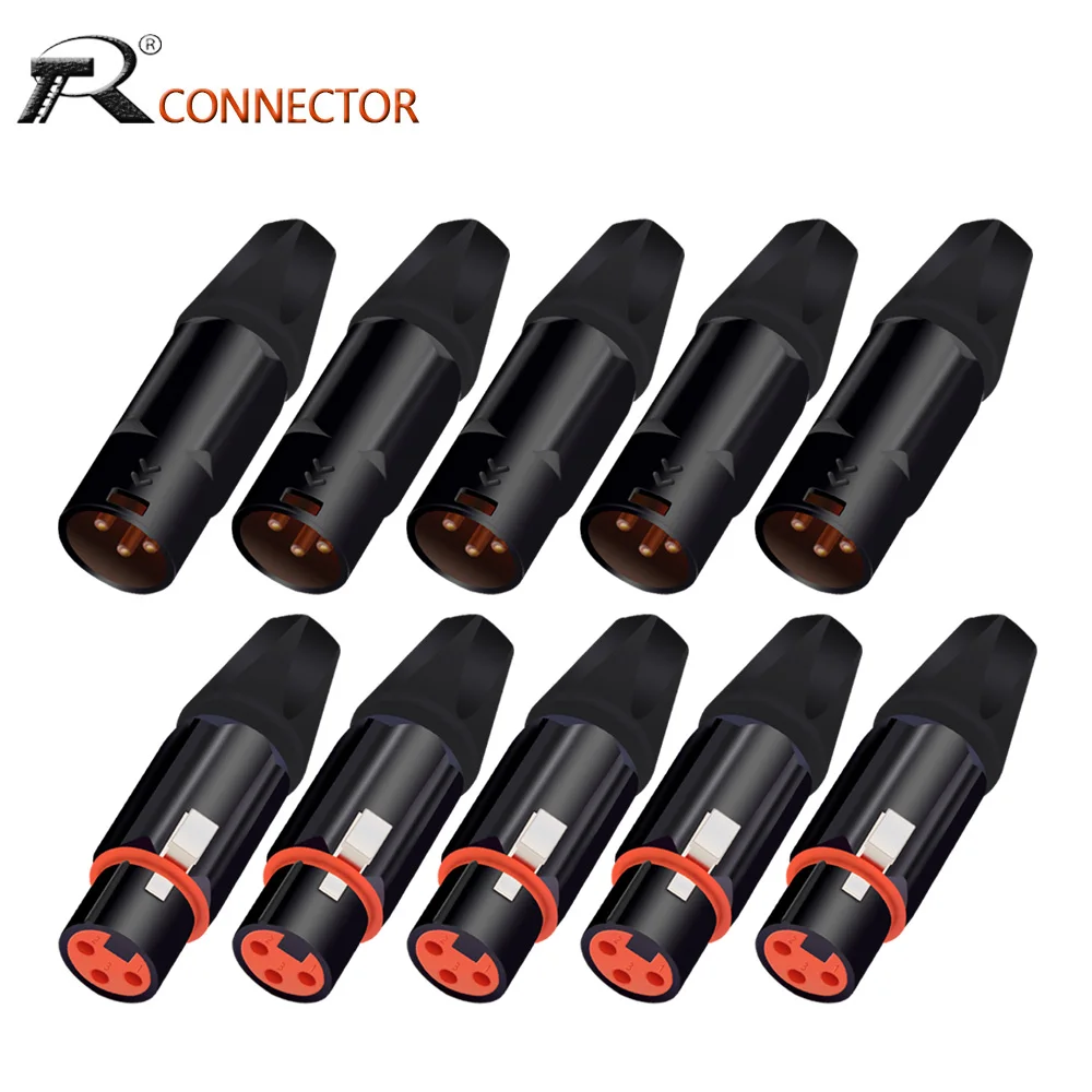 

XLR Microphone Speakon Connector XLR Connectors Male and Female with Colored Contacts Gold/Silver for XLR Cables/Speakon Cables