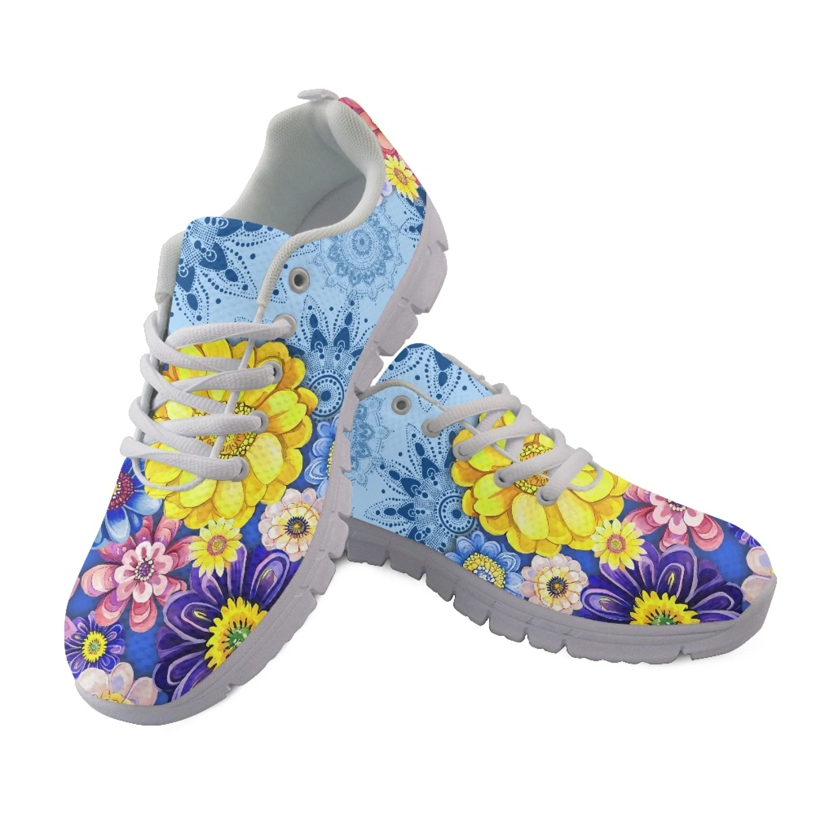 Coloranimal Lace Up Breathable Slip on Tennis Shoe for Men Mens Sports Tennis Shoes for Hunting Colorful Floral