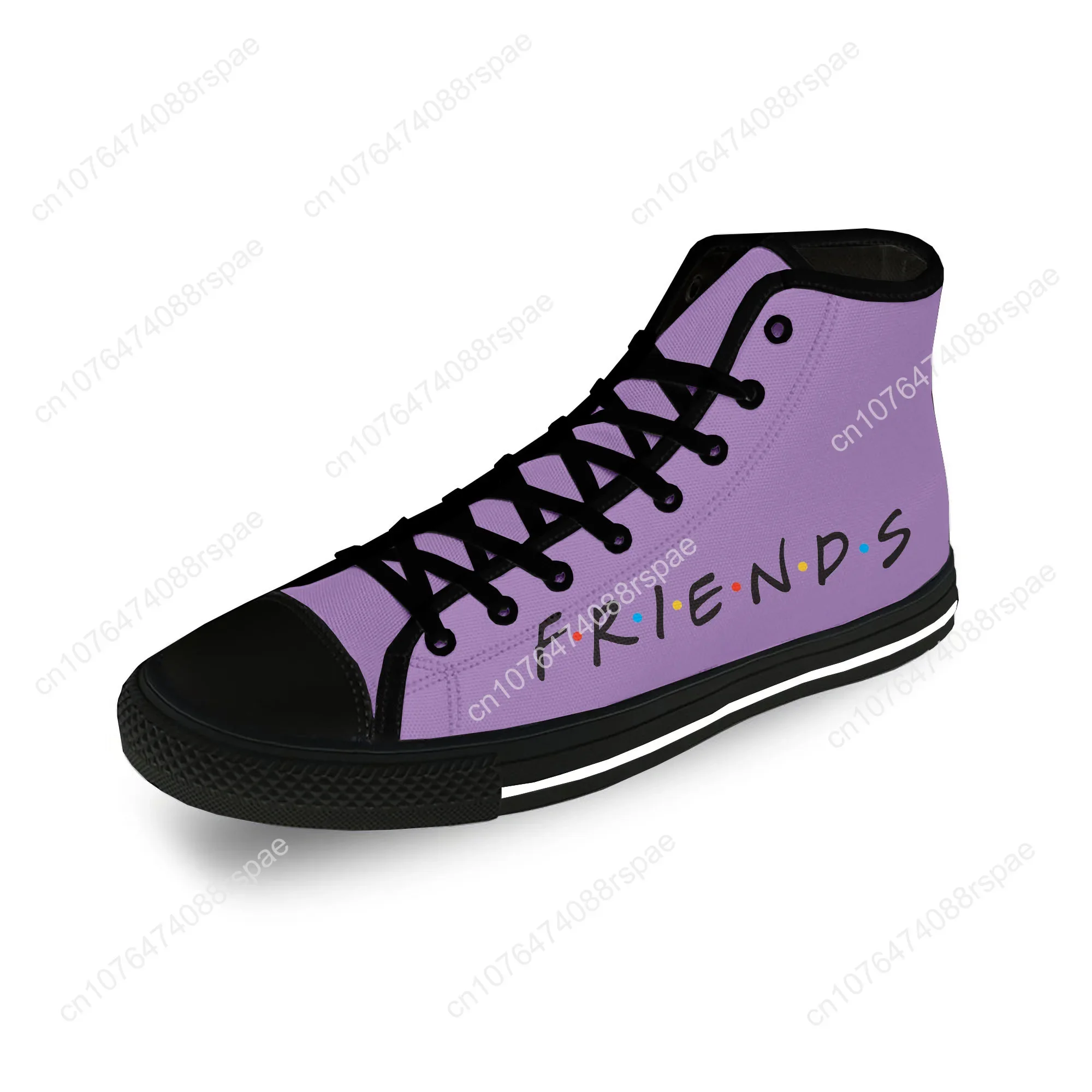 Friends TV Show Anime Cartoon Casual Cloth 3D Print High Top Canvas Fashion Shoes uomo donna Sneakers leggere e traspiranti