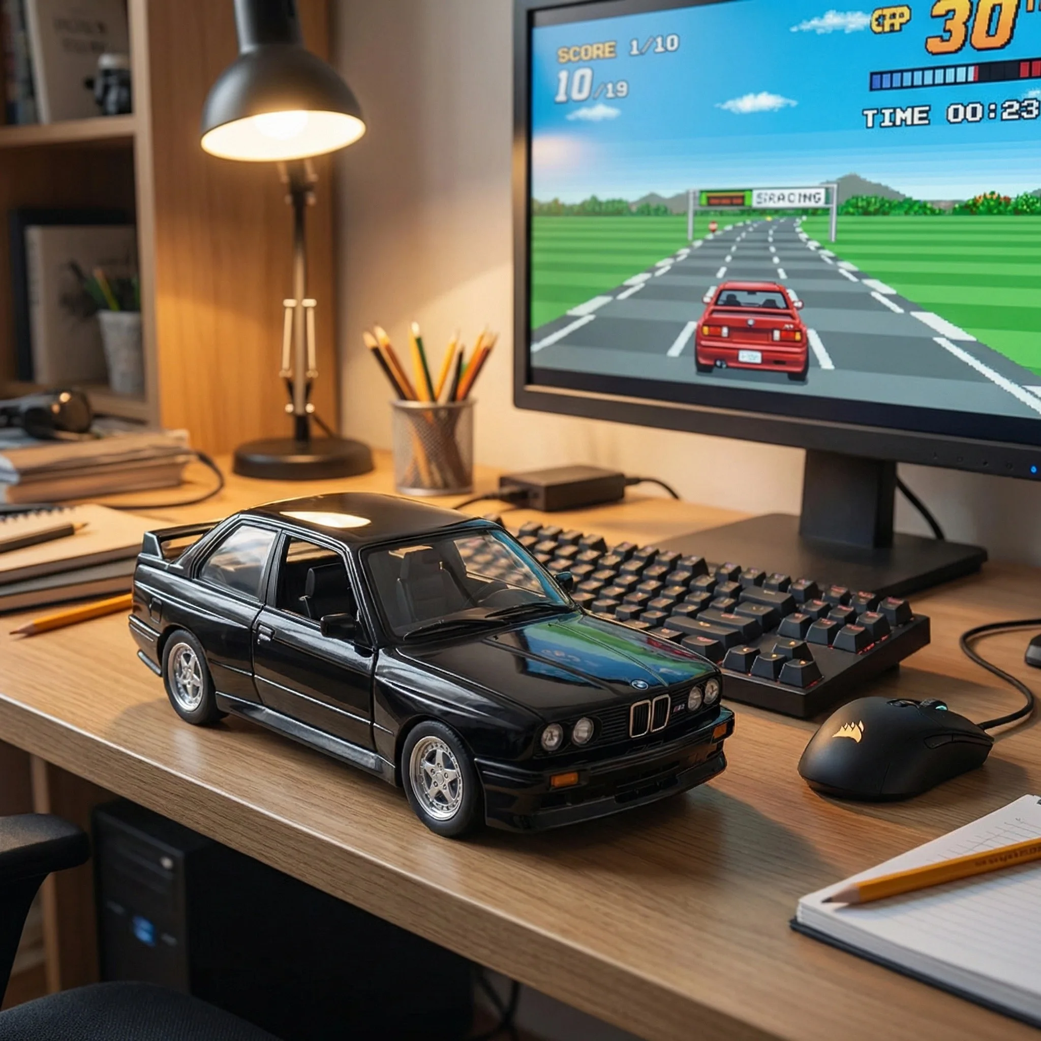 

Металлическая модель автомобиля M3 1987 года в масштабе 1:36, с функцией откручивания, имитация спортивного автомобиля, игрушка-украшение с открывающимися дверями, подарок для детей