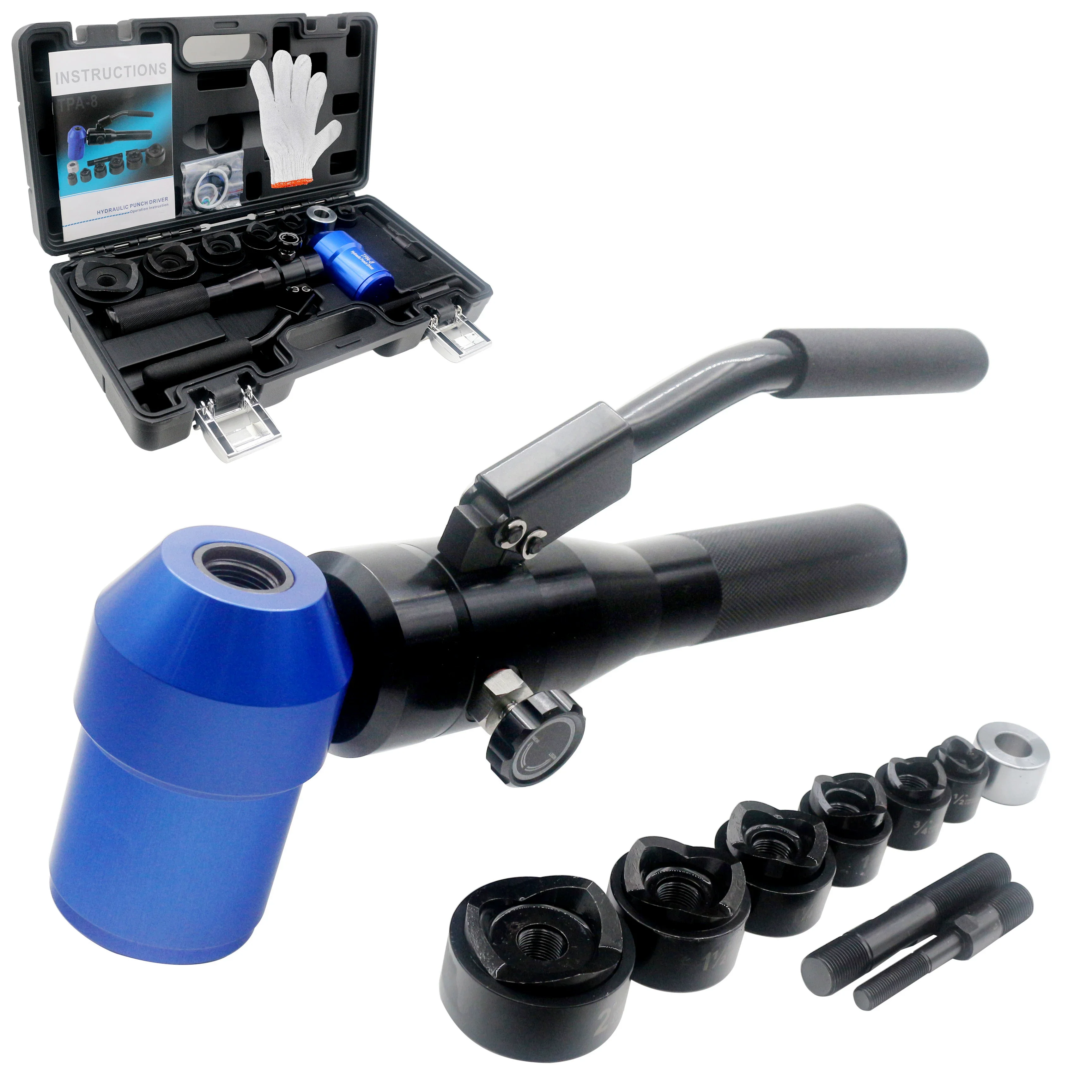 

Для IGeelee гидравлический инструмент для изготовления отверстий гидравлический инструмент для изготовления отверстий TPA-8 может пробойник 22,5-61,5 мм из мягкой стали 3,5 мм