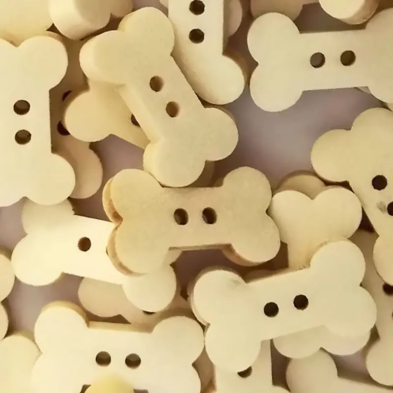 100PCS DIY Cute Bone Wooden Shaped Buttons 2 Holes DIY Sewing for Scrapbooking Crafts Accessories Wood Button