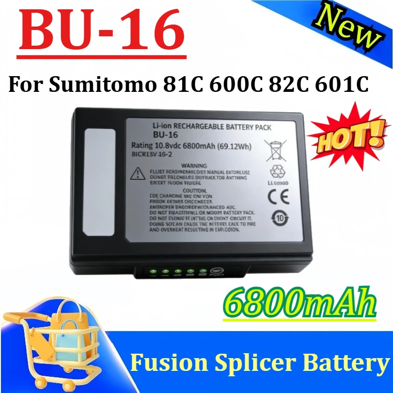 BU‑16 BU‑1 BU‑11 6800mAh Battery For Sumitomo 81C 600C 82C 601C Fiber Optic Fusion Splicer Replacement Battery Pack