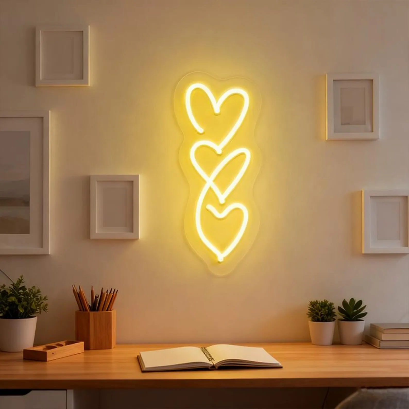 Heart Neon Sign, Minimalist LED Neon Heart Light, Love Art Neon Sign, Love Sign, Bedroom Neon Light, Wedding / Mother's Day Gift