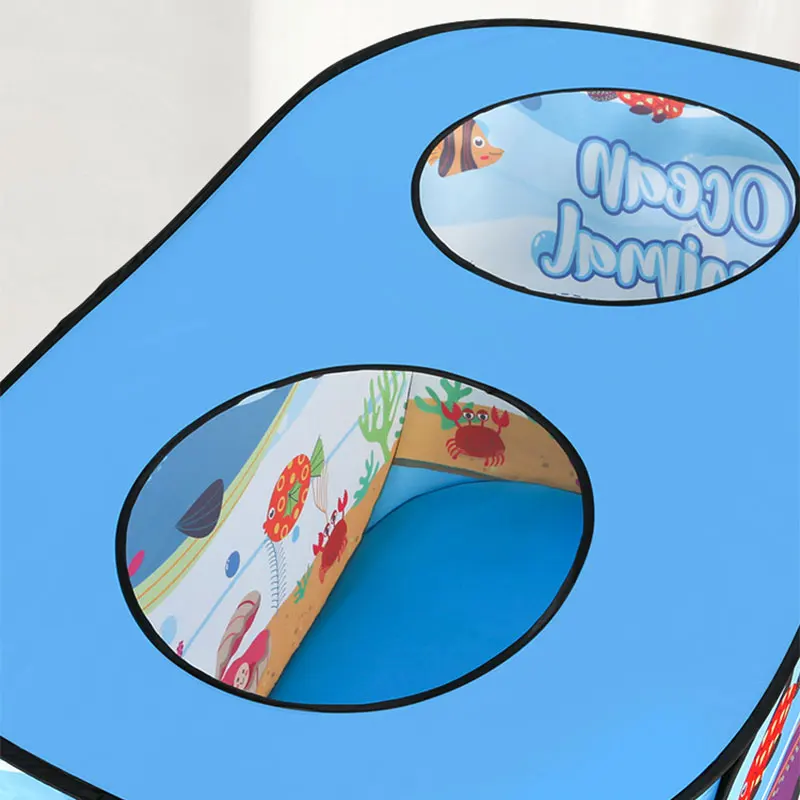 Tienda de juegos con temática de animales del Océano Azul para niños, casa de juguete para niños, interior y exterior, plegable, Pop-up, 3 aperturas, 2-3 personas