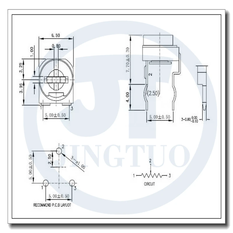 Potentiometer Trimpot RM065 200R 500R 10K 20K 50K 100K 200K 500K 1M ohm WH06-2 201/501/102/202/502/103/203/503/104/204/504/105