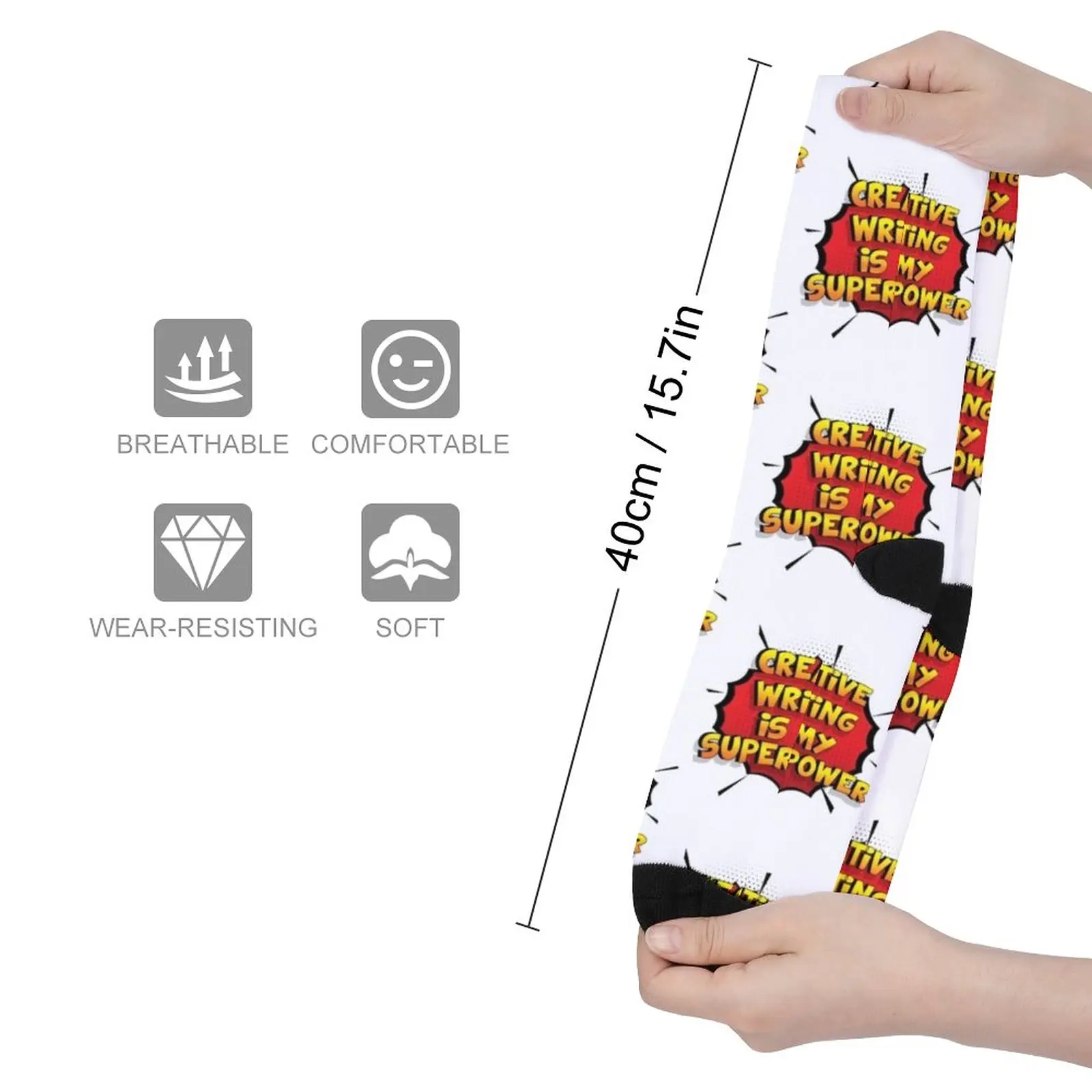 Creative Writing is my Superpower Funny Design Creative Writing Gift Socks Women's warm socks Wholesale luxury socks