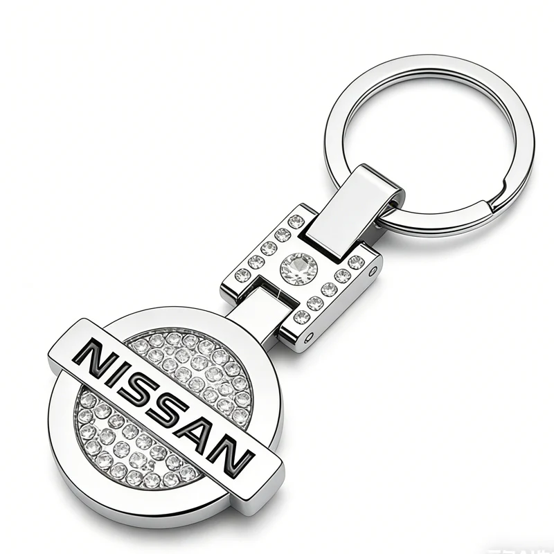 Metal Alloy Car Keychain Crystal Key Ring for Nissan X-trail Qashqai Rogue Kicks Tiida Altima Versa Juke Leaf Patrol Sylphy