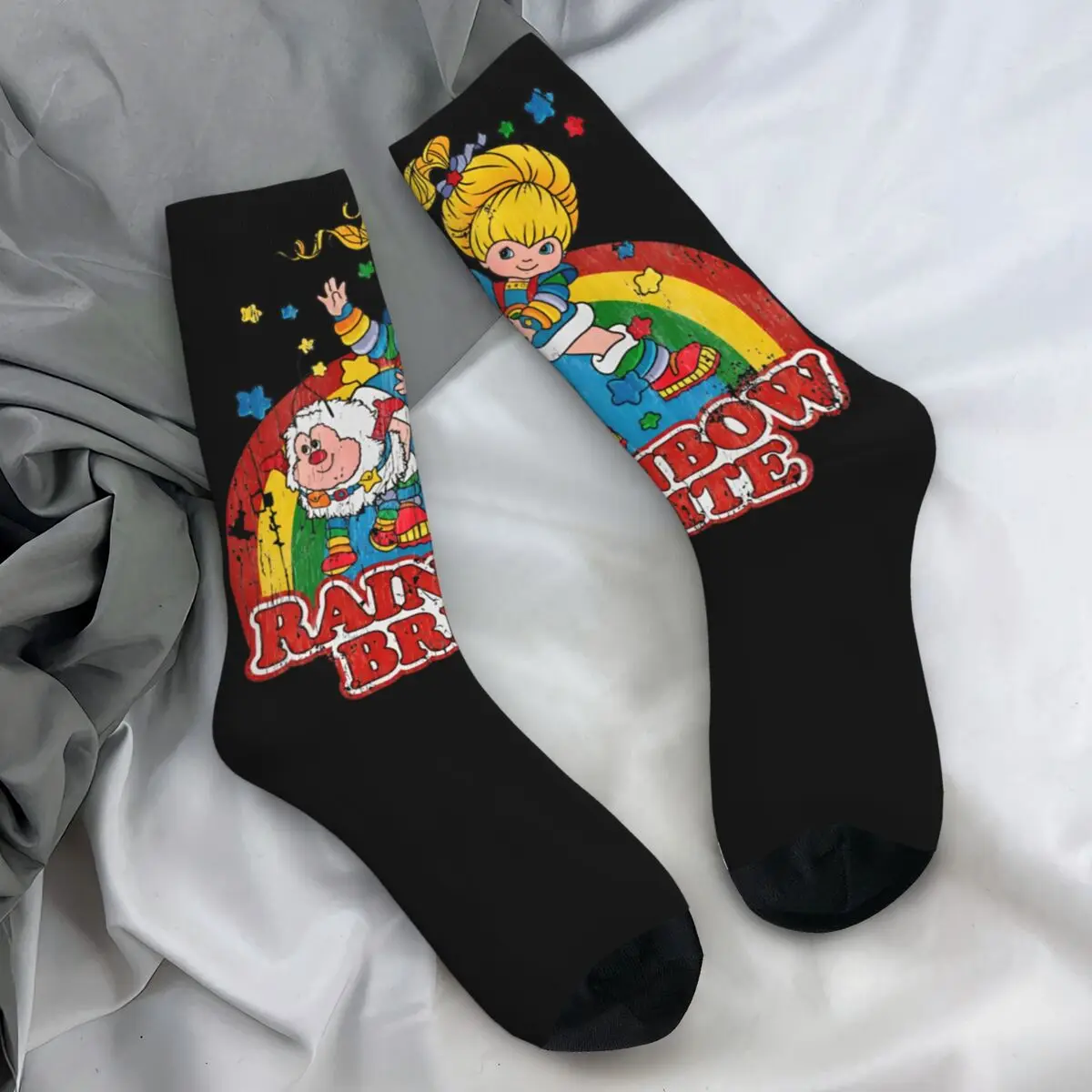 Rainbow Brite Socks Gothic Stockings Couple Warm Soft Outdoor Sports Socks Winter Graphic Anti Bacterial Socks