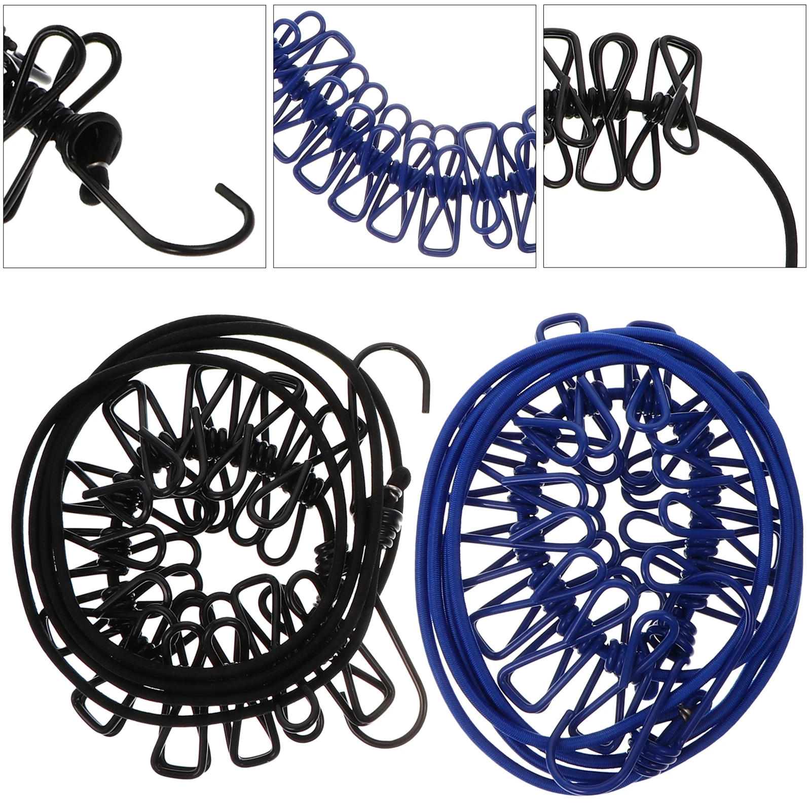 

2Pcs Elastic Clotheslines Travel NonSlip Windproof OutdoorIndoor Use Premium Material Strong Grip For Socks Underwear