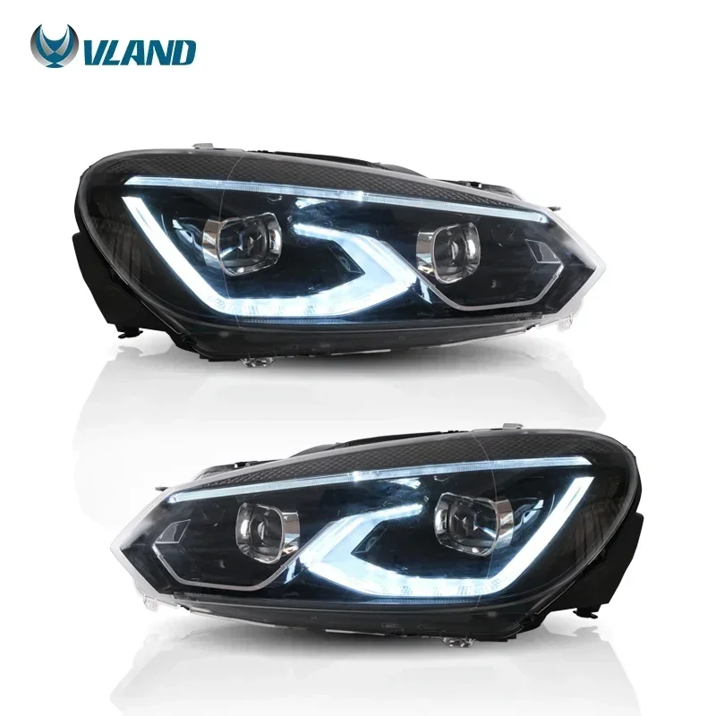 

VLAND Full LED Headlights Car Head Light Assembly 2008-2010 2011 2012 2013 Headlight Lamp For VW Golf 6 Golf 8 Style GOLF VI mk6